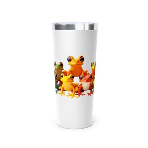 Vaso con 3 ranas de dibujos animados, 22 oz
