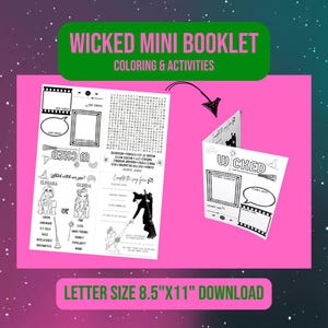 Wicked Coloring Activity Booklet: Foldable Mini Book (Digital Download)