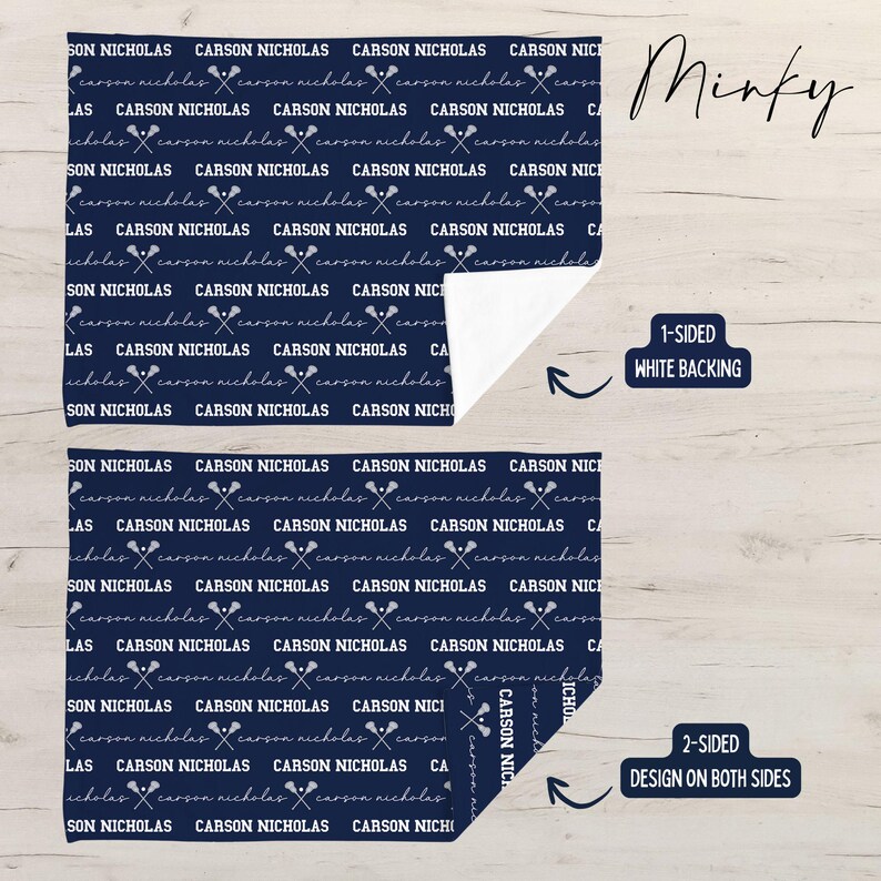 Personalized Lacrosse Baby Blanket, Lax Swaddle Set, Sports Theme image 11