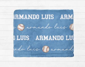 Personalized Baseball Blanket, Customizable Sports Gift