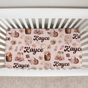 Western Girl Crib Sheet- Cowgirl Crib- Western Nursery