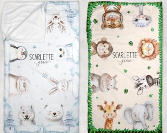Personalized Kid Sleeping Bag, Peekaboo Animals Slumber Sack