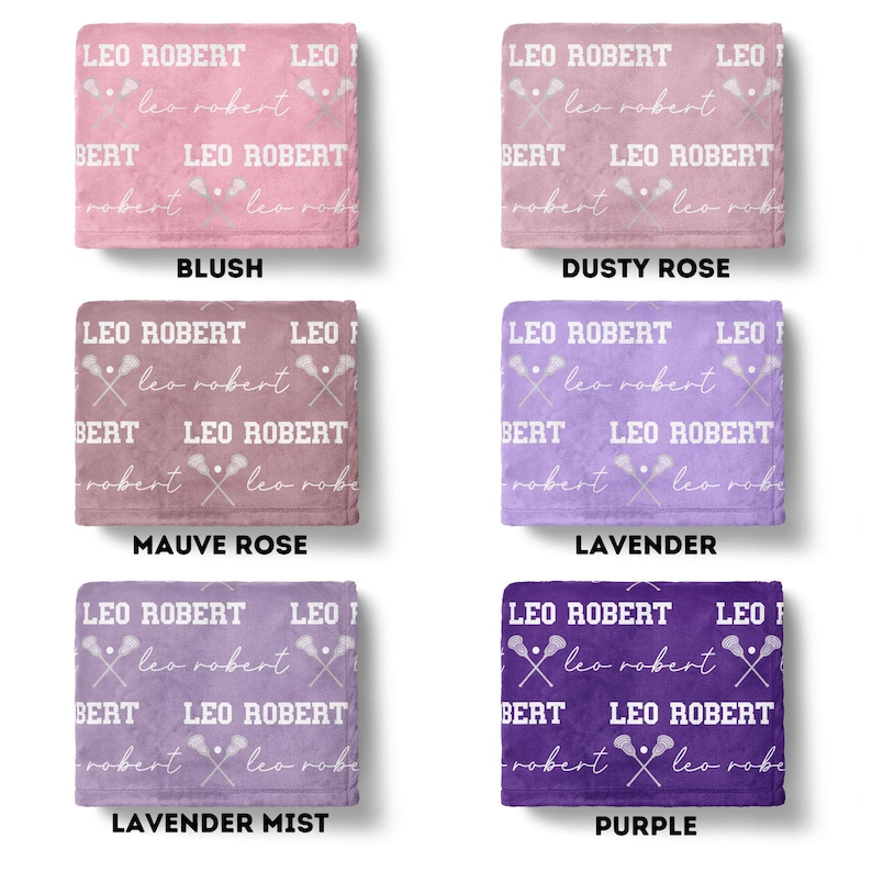 Personalized Lacrosse Baby Blanket, Lax Swaddle Set, Sports Theme image 4