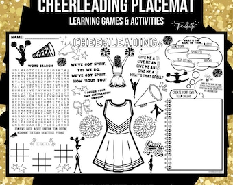 Cheerleading Activity Placemat: Team Coloring & Games (Digital Download)