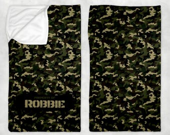 Personalized Camo Sleeping Bag, Customizable Minky Slumber Sack