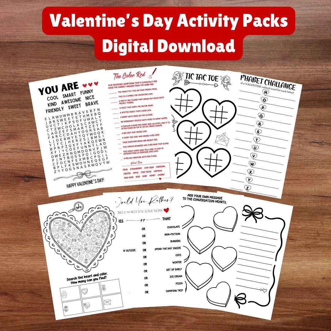 Valentine's Day Activity Games for Kids, Classroom Valentines ...