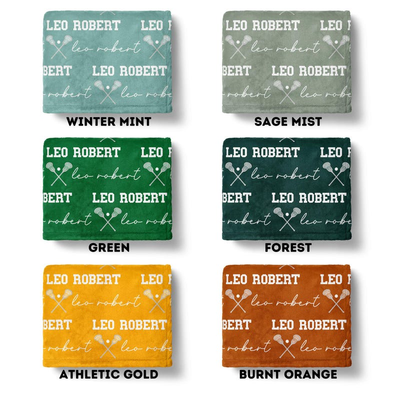 Personalized Lacrosse Baby Blanket, Lax Swaddle Set, Sports Theme image 6