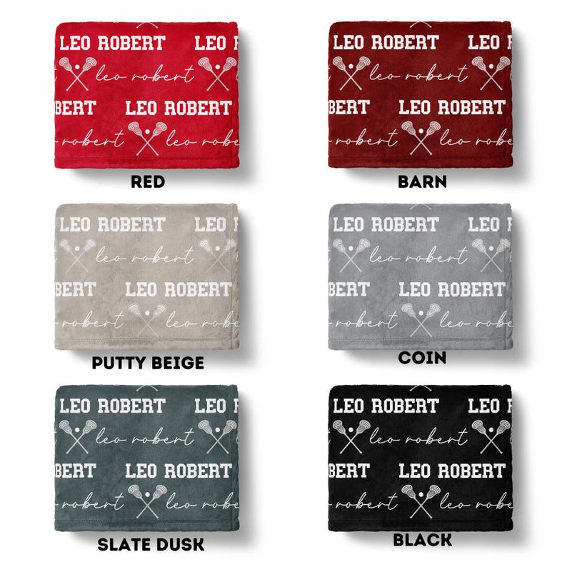 Personalized Lacrosse Baby Blanket, Lax Swaddle Set, Sports Theme image 7