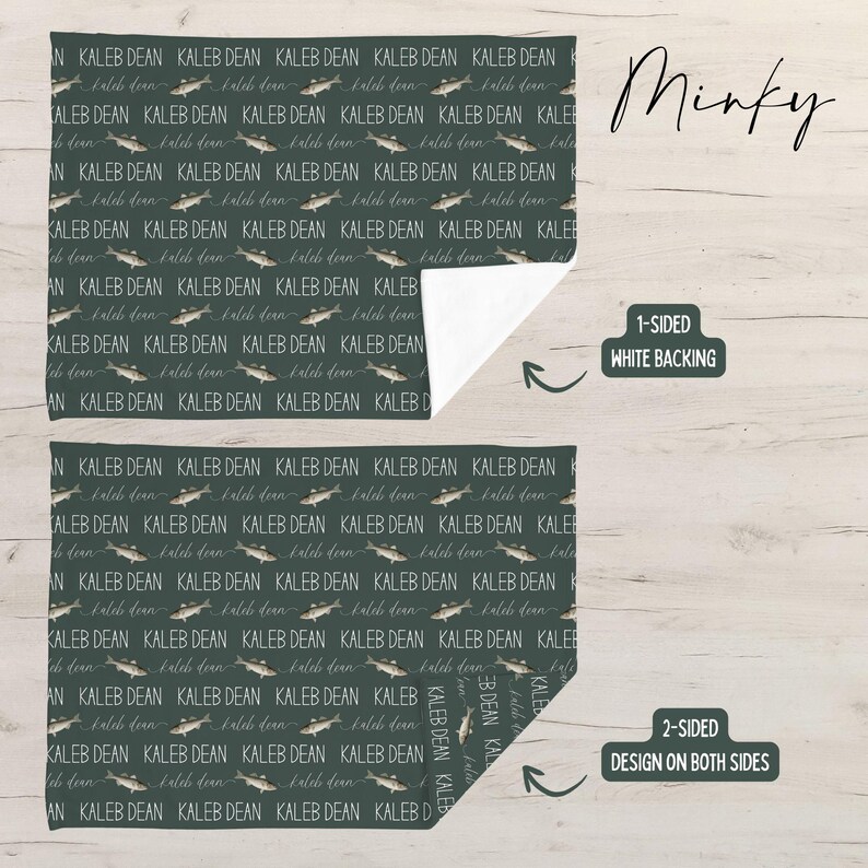 Personalized Bass Fishing Baby Swaddle, Custom Fish Blanket image 7