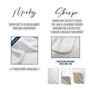customizable minky and sherpa blanket options