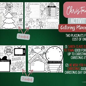 Weihnachts Ausmal-Tischset, Weihnachtsmann Wish List