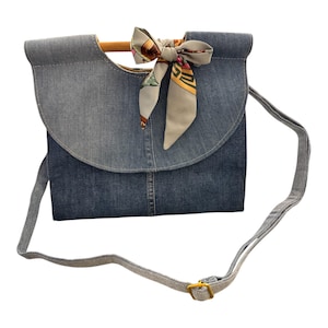 Recycled Denim Hobo Bag: Handmade Jeans Crossbody Purse