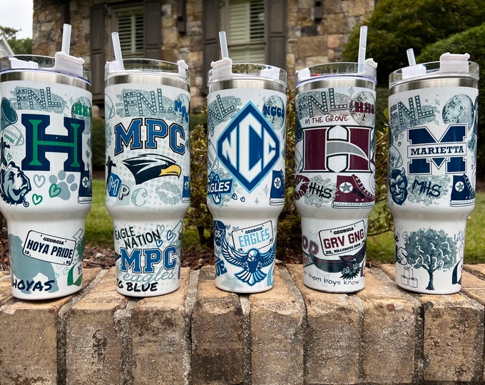 Featured listing image: Custom School Spirit Friday Night Light 40oz Tumbler