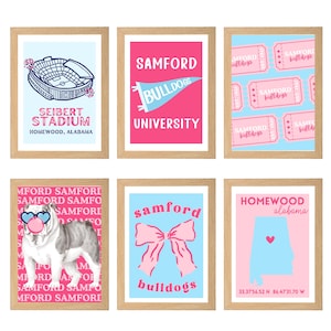 SAMFORD UNIVERSITY Inspired Collegiate  Dorm Prints -  PINK