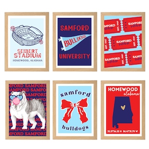 Samford University  Inspired Collegiate  Dorm Prints -  Red