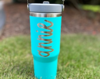 Personalized insulated water bottles with handle