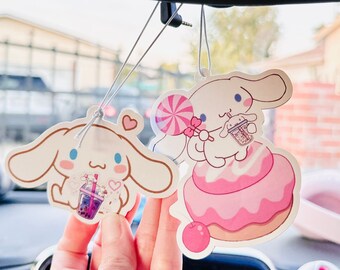 Assainisseur d'air kawaii cannelle | Joli personnage d'inspiration japonaise | Accessoires de voiture | Désodorisant mignon pour voiture