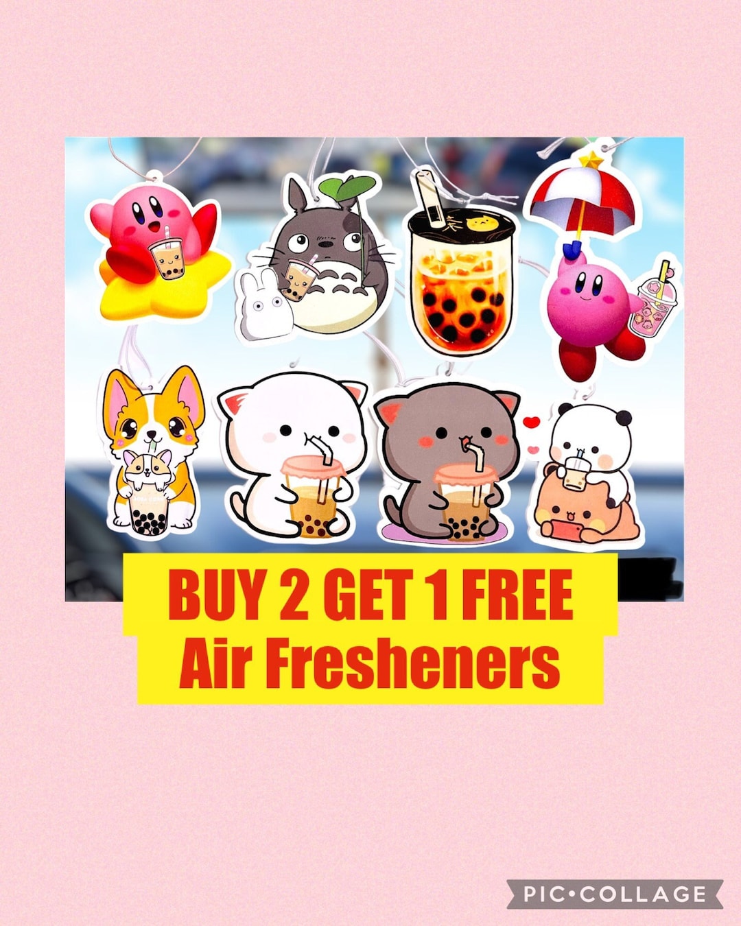 BUY 2 GET 1 FREE Cute Air Fresheners Cute Japanese Inspired Character ...