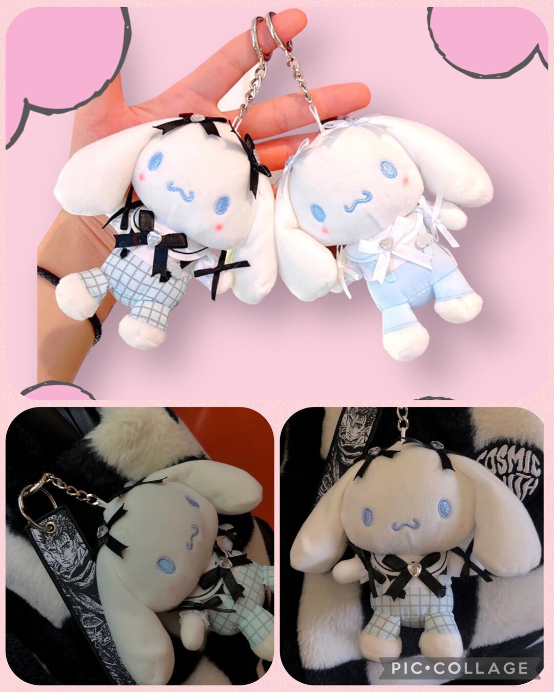 Cinna Plush Keychain Kawaii Cute Plush Keychain Cute Car Etsy