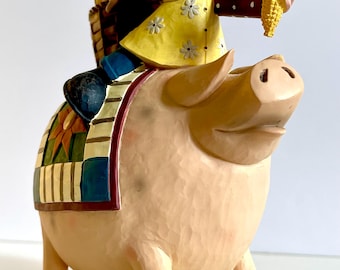 Grillige volkskunst Jim Shore Like WilliRaye Studio EATING LIKE A PIG WW7964 2014