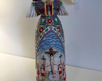 Jim Shore Heartwood Creek Angel Luke 23:33 Crucifixion Figurine 12” Enesco