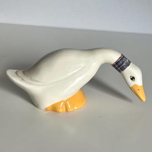 Charming Vintage Homemade Farmhouse Country Ceramic Goose Figurine 6” Long
