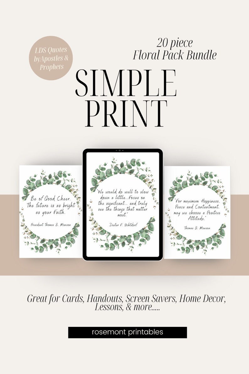 LDS Quotes Prophets &amp; Apostles Printables - Etsy