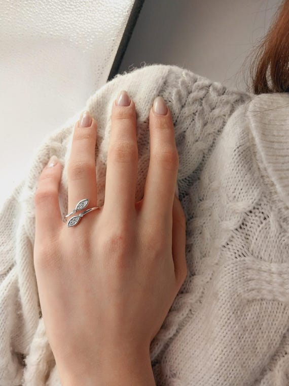 Compromiso Anillos DiseÃ±o Moderno Anillo Abierto De Diamantes En