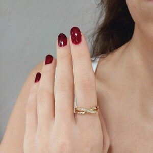 14K Diamond Ring | Elegant Timeless Design | Handmade 18K Gold Diamond Ring | Unique Craftsmanship | A Symbol of Love & Commitment