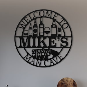 Custom Metal Man Cave Sign, Man Cave Decor, Personalized Man Cave Metal Signs, Man Cave Wall Art, Custom Man Cave Sign Metal, Gift for Him