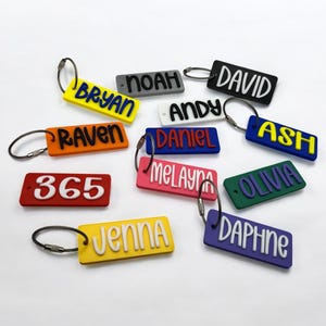 Custom 3D Printed Bag Tag, Kids Name Keychain, Backpack Tag, Personalized Name Bag Charm, Personalized Gifts for Children, 3D Printed Tag