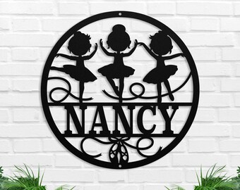 Custom Girls Room Decor, Ballerina Girl Metal Sign, Personalized Dancer Sign, Ballet Dance Sign, Dance Studio Metal Sign, Dancing Lover Gift