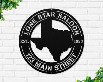 Texas State Family Name Sign, Custom Texas Metal Sign, Last Name Metal Sign, Metal Established Family Sign, Texas Metal Wall Art, Texas Sign
