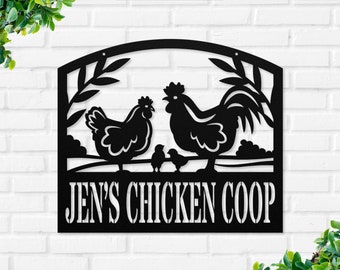 Personalized Chicken Farm Metal Sign, Hen House Coop Sign, Chicken Coop Sign, Our Little Coop Sign Metal Sign, Metal Chicken Coop Farm Sign