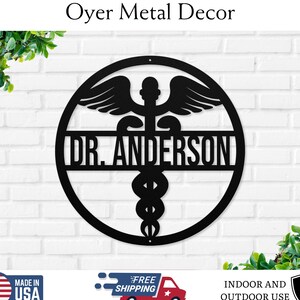 Personalized Metal Doctor Sign, Metal Health Care Sign, Personalized Doctor Gift, Nurse Decor, RN Gift, Personalized Nurse Gift, Med Student