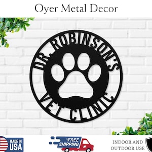 Custom Metal Veterinary Sign, Personalized Vet Sign, Pet Lover Gift, Metal Animal Sign, Personalized Vet Clinic Sign, Vet Graduation Gift