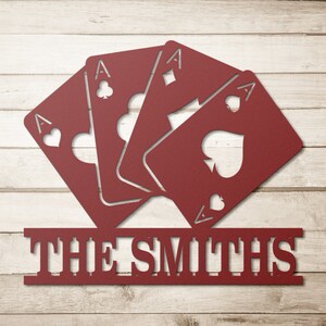 Personalized Poker Room Metal Sign, Playing Cards Metal Sign, Custom ...