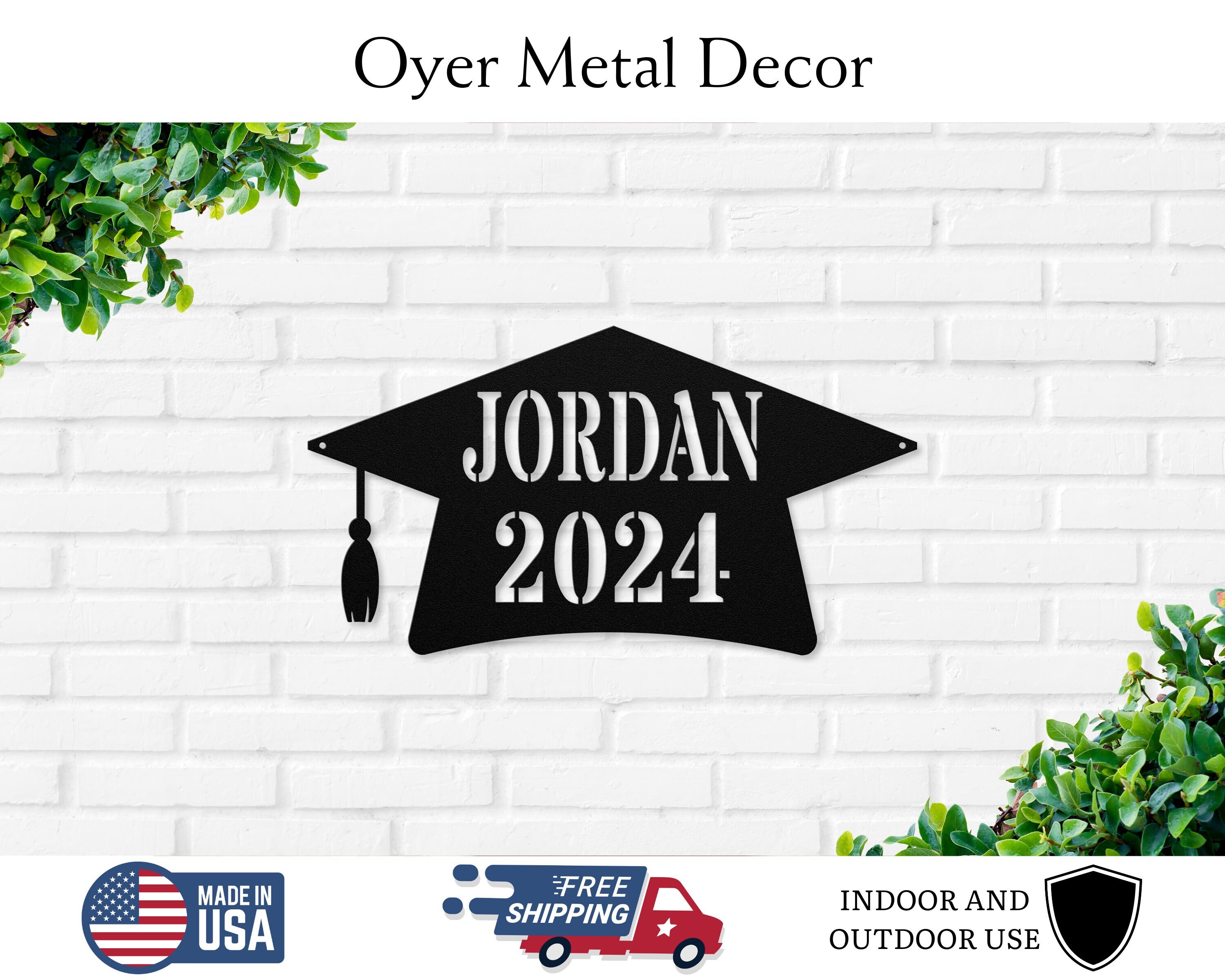 Graduation Hat Sign Graduation Cap Personalized Metal Sign, Graduation Decor Name Sign ...