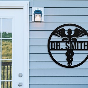 Personalized Metal Doctor Sign, Metal Health Care Sign, Personalized ...