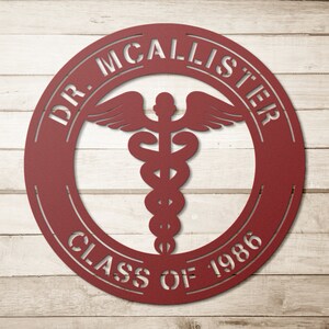 Personalized Metal Doctor Sign, Metal Health Care Sign, Personalized ...