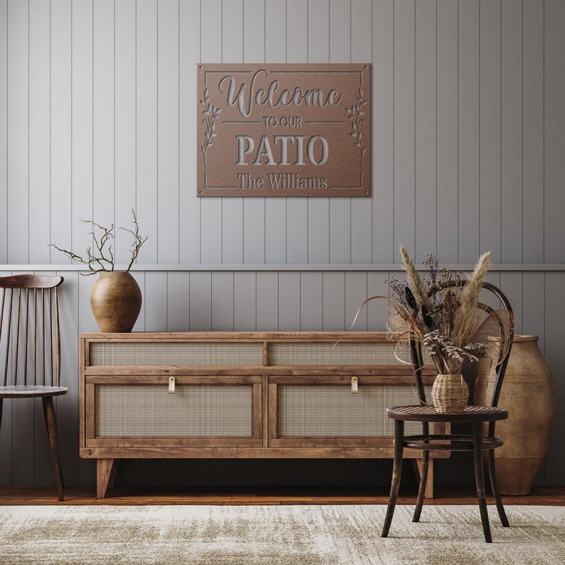 Custom Patio Sign, Personalized Welcome to Our Patio Metal Sign, Metal ...