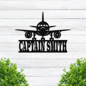 Personalized Airplane Name Sign, Custom Aviation Gift, Airplane Hangar Sign, Personalized Pilot Name Sign, Man Cave Sign, Plane Pilot Gifts