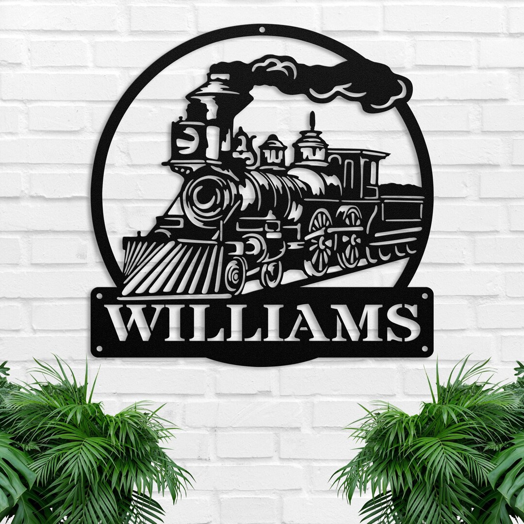 Personalized Train Metal Sign, Locomotive Custom Sign, Train Metal Wall ...