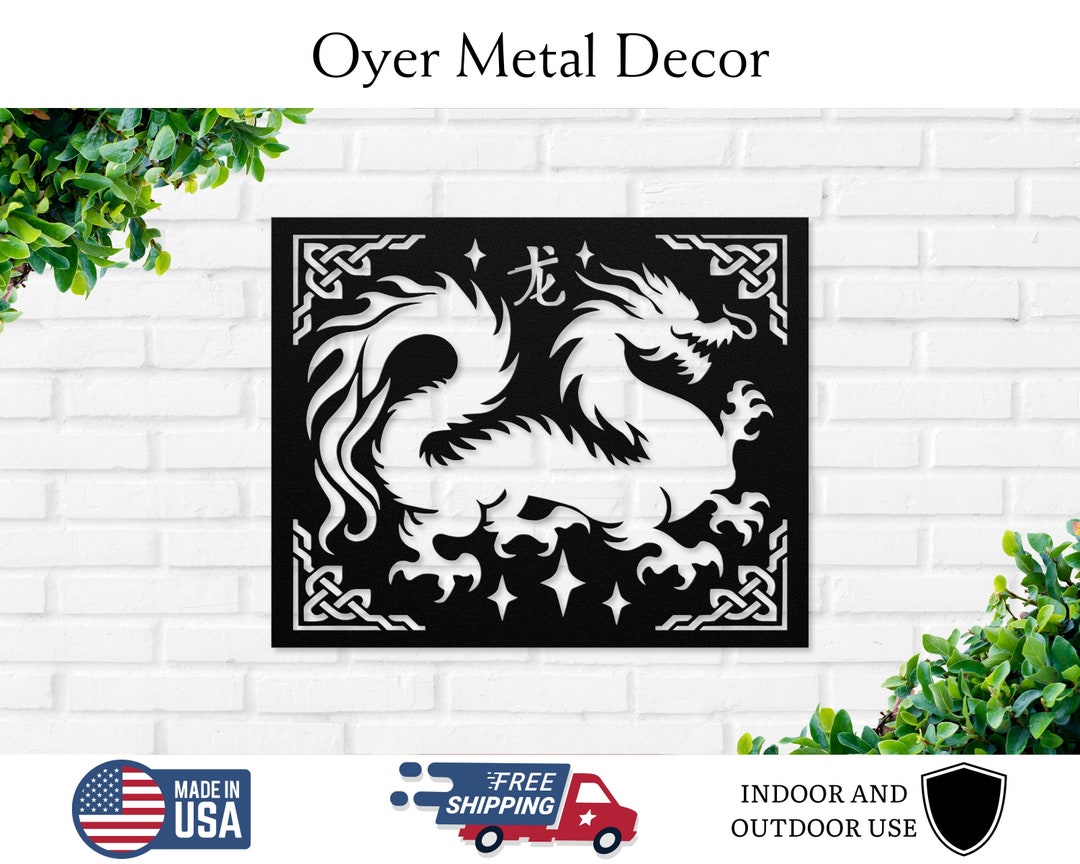 Chinese Dragon Metal Wall Art, Asian Oriental Wall Art, Chinese Wall