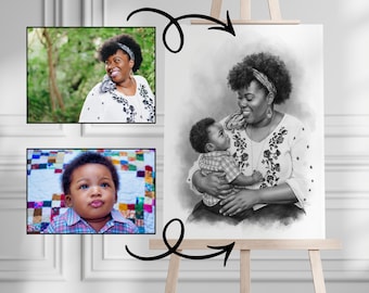 Add Loved One to Photo, Custom Canvas Print Memorial for Deceased Father Mom, Combine Family Photo, Add Deceased Person To Photo, Family Pic