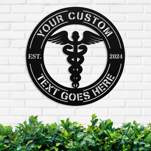 Personalized Metal Doctor Sign, Metal Health Care Sign, Personalized ...