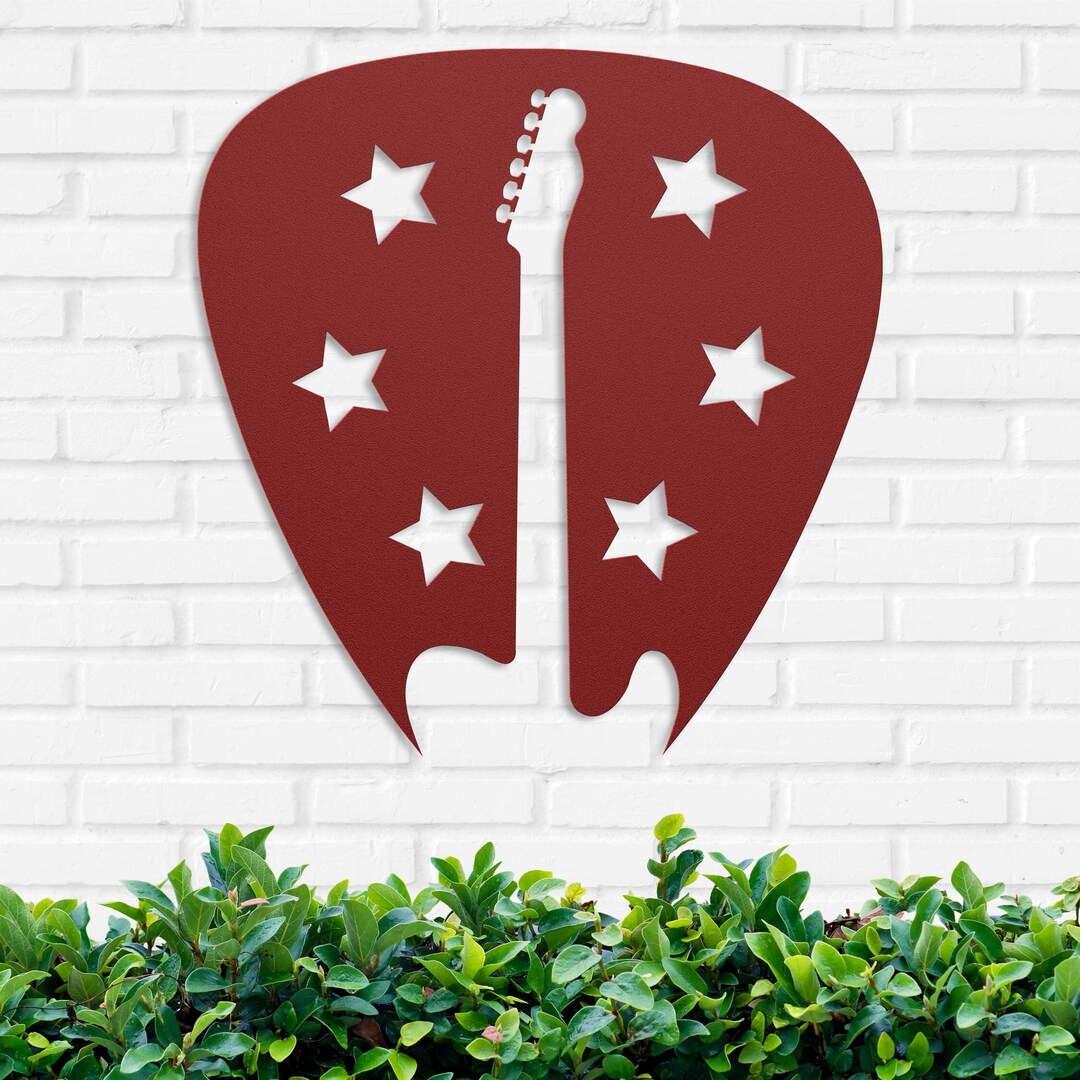 Metal Guitar Pick Wall Art Sign Music Gift for Teacher Music Etsy