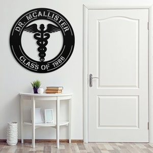 Personalized Metal Doctor Sign, Metal Health Care Sign, Personalized ...