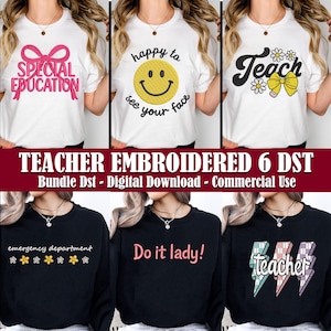 Teacher Embroidery Designs Bundle Back to School Embroidery Designs Teacher-Themed Embroidery Design Bundle Teacher Frame Bundle Embroidery