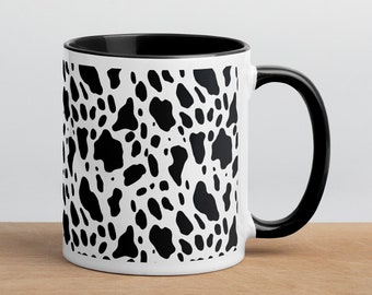 Cow Print Mug - Black and White Coffee  Mug - Cow Print Coffee Cup - Cow Print Tea - Mug - Gift for Vegan Mug - Cow Print Pattern - Gift Mug